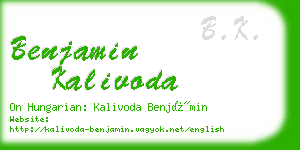 benjamin kalivoda business card